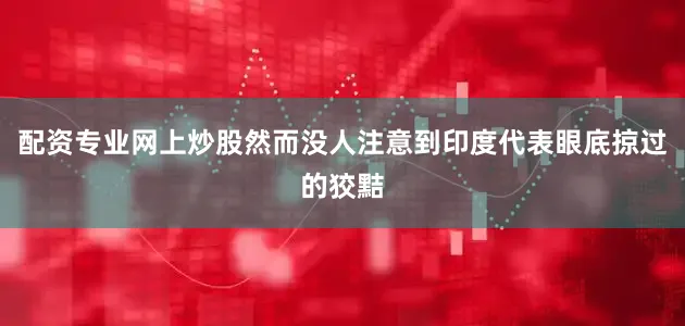 配资专业网上炒股然而没人注意到印度代表眼底掠过的狡黠